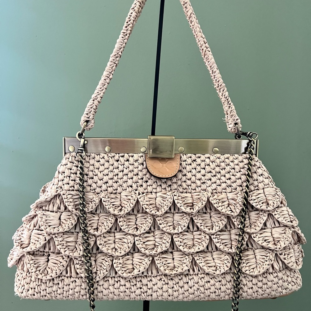 Patricia Nash Elegant Cream Woven Handbag